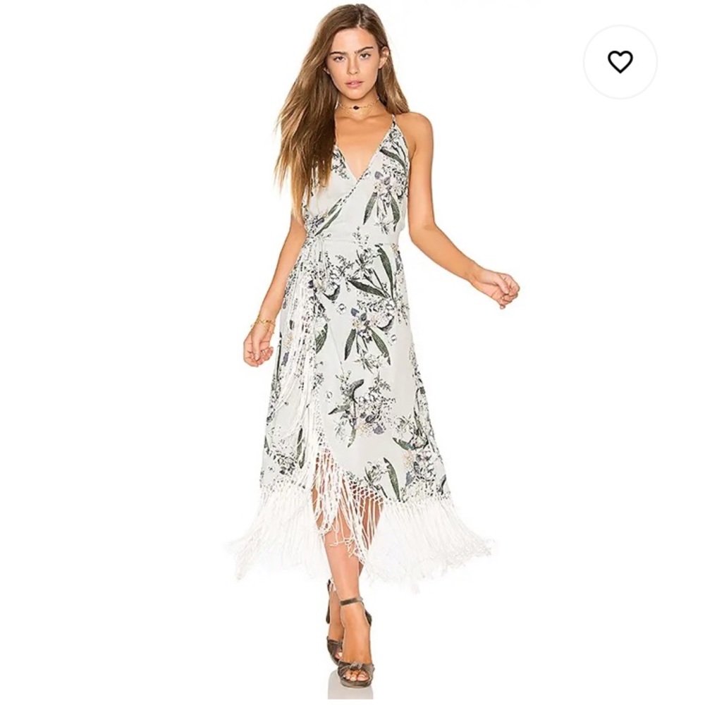 Cleobella Zenia Fringe Wrap Dress Vintage Mint